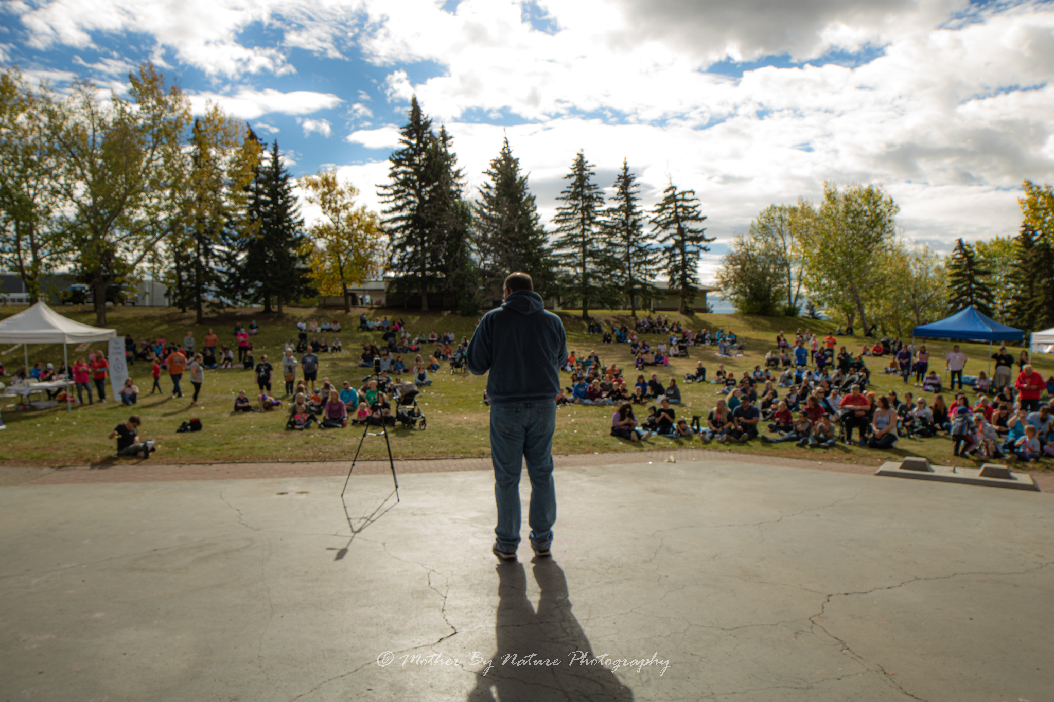Speaker at an event in park